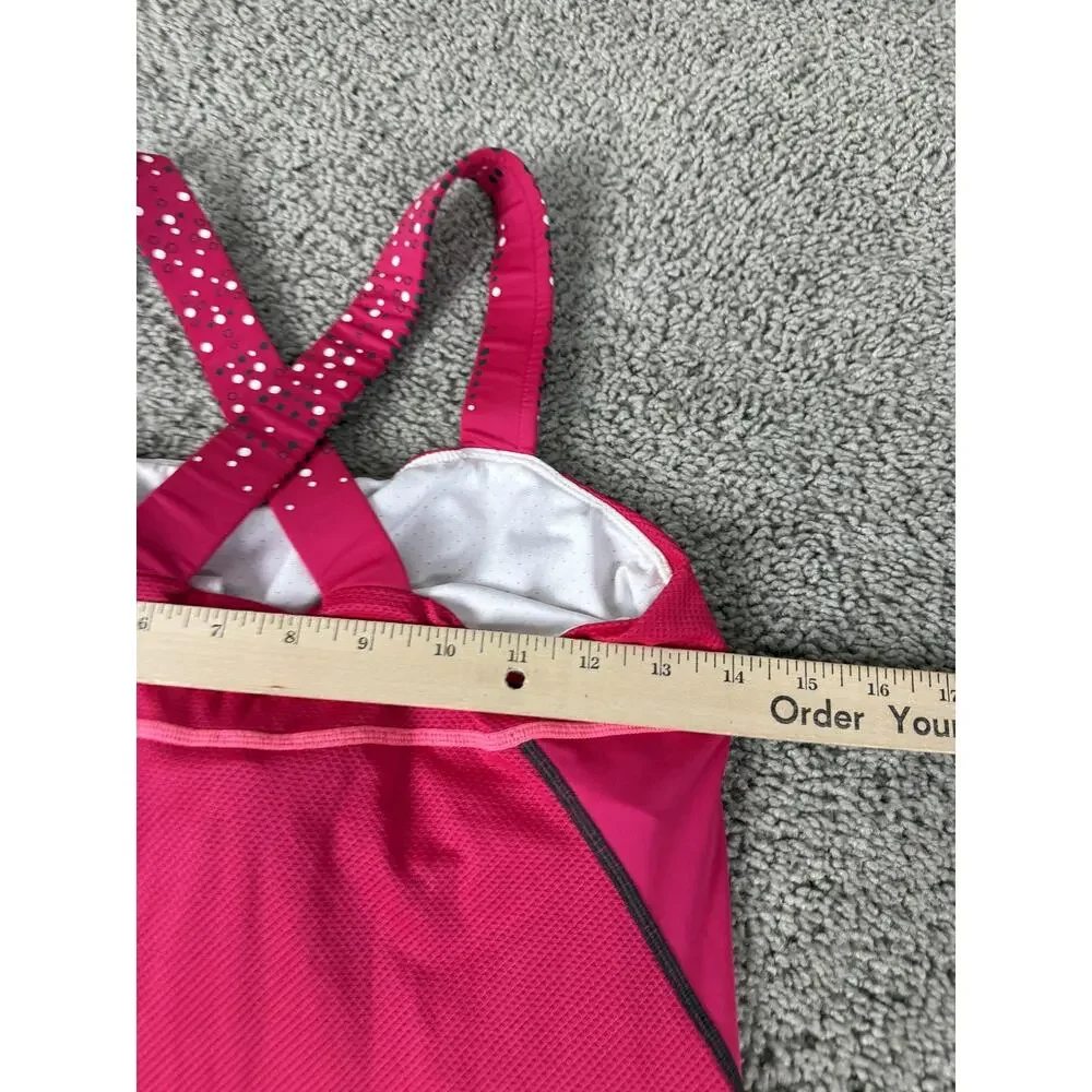 Babolat Tennis Dress Womens Medium Pink Strappy Mesh Tank Built In Bra Athletic - Picture 10 of 12